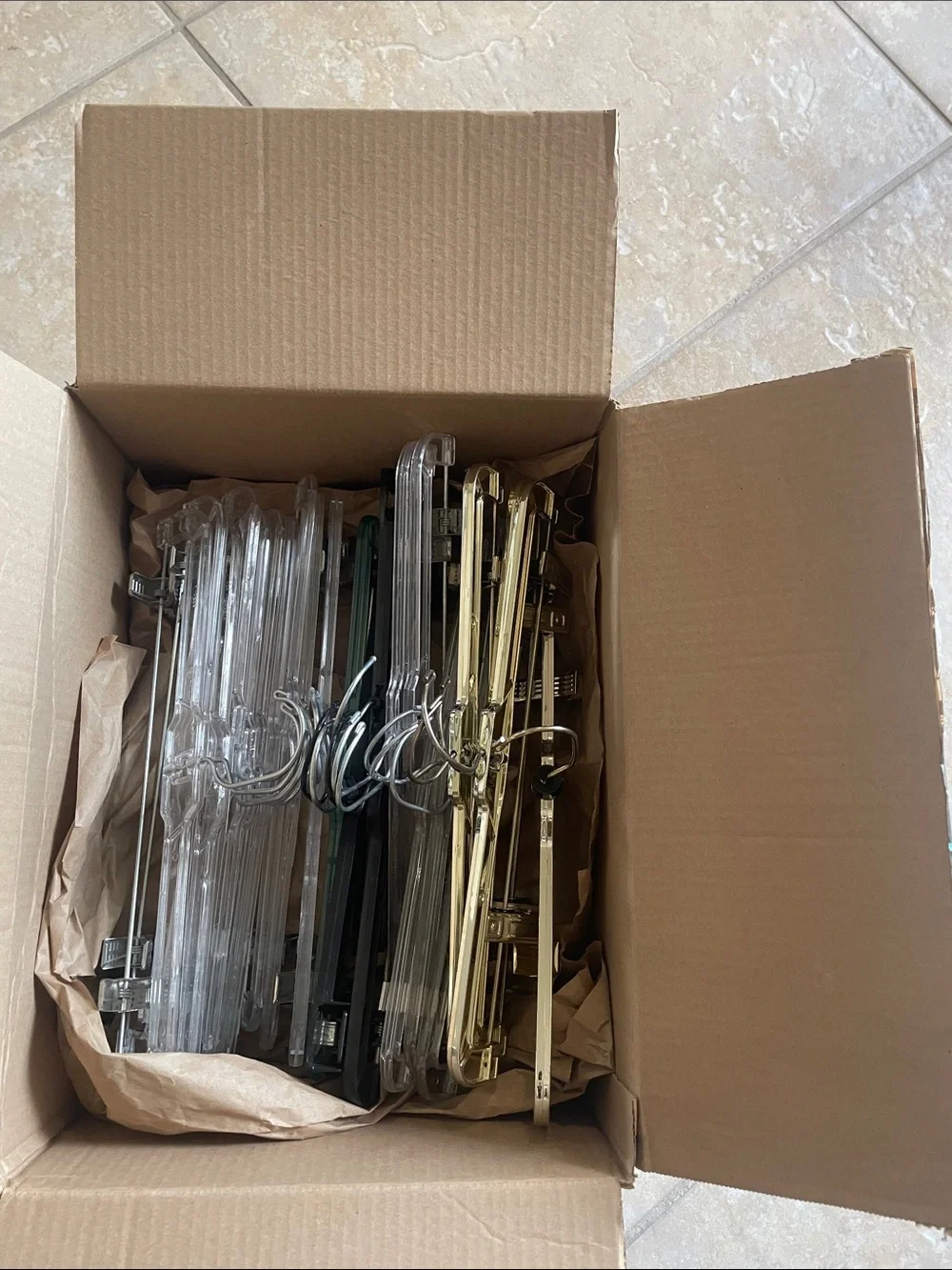 23 skirt hangers Clear and Gold Skirt/Pant Hangers with Clips 23 Pack
